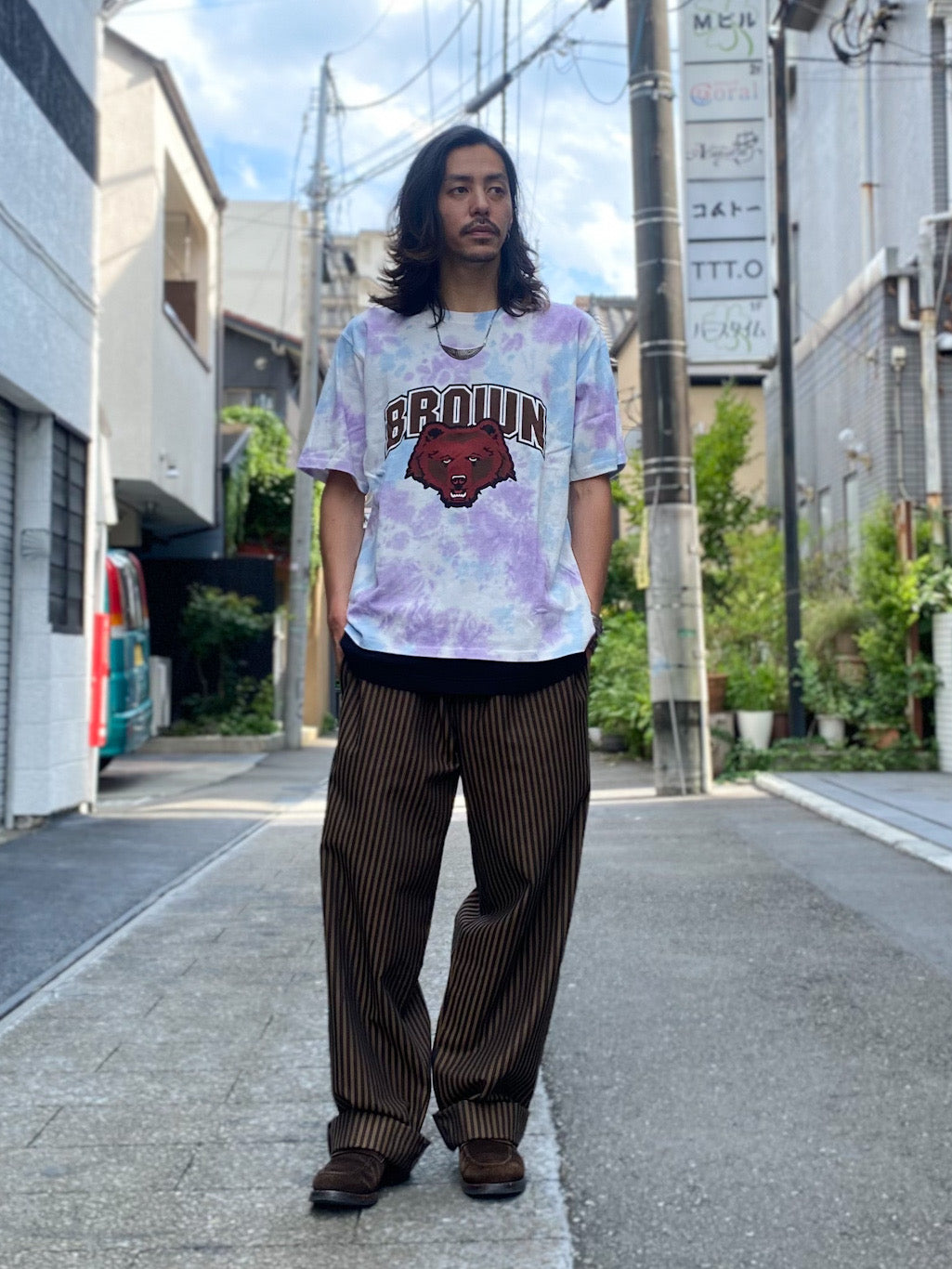 タイダイカレッジTシャツ ブラウン大学