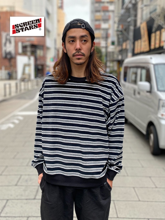 ベロアマルチボーダースウェット