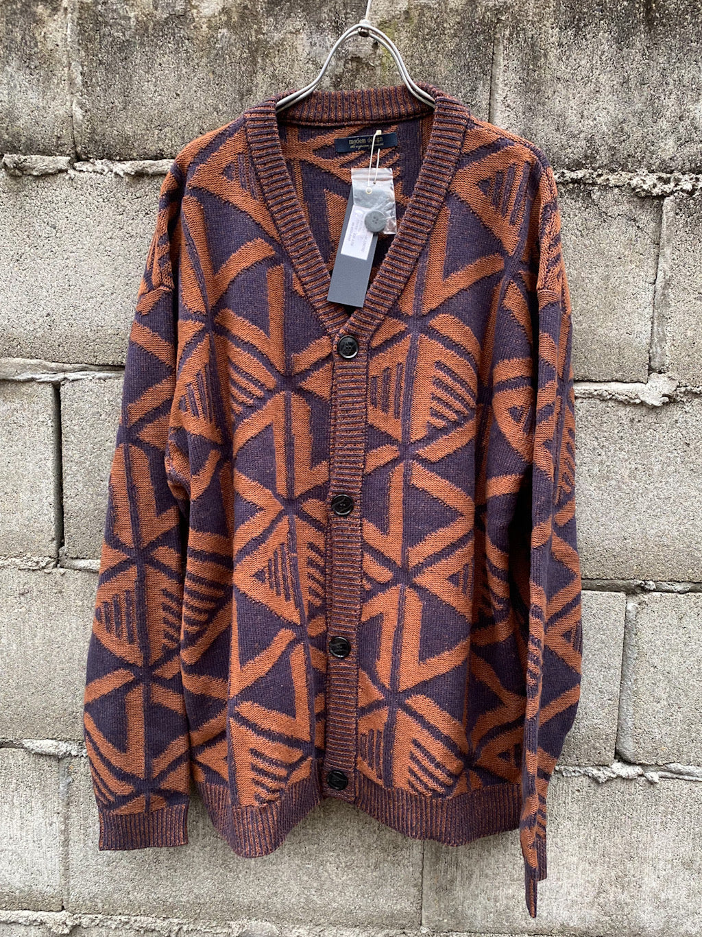 Jacquard knit cardigan