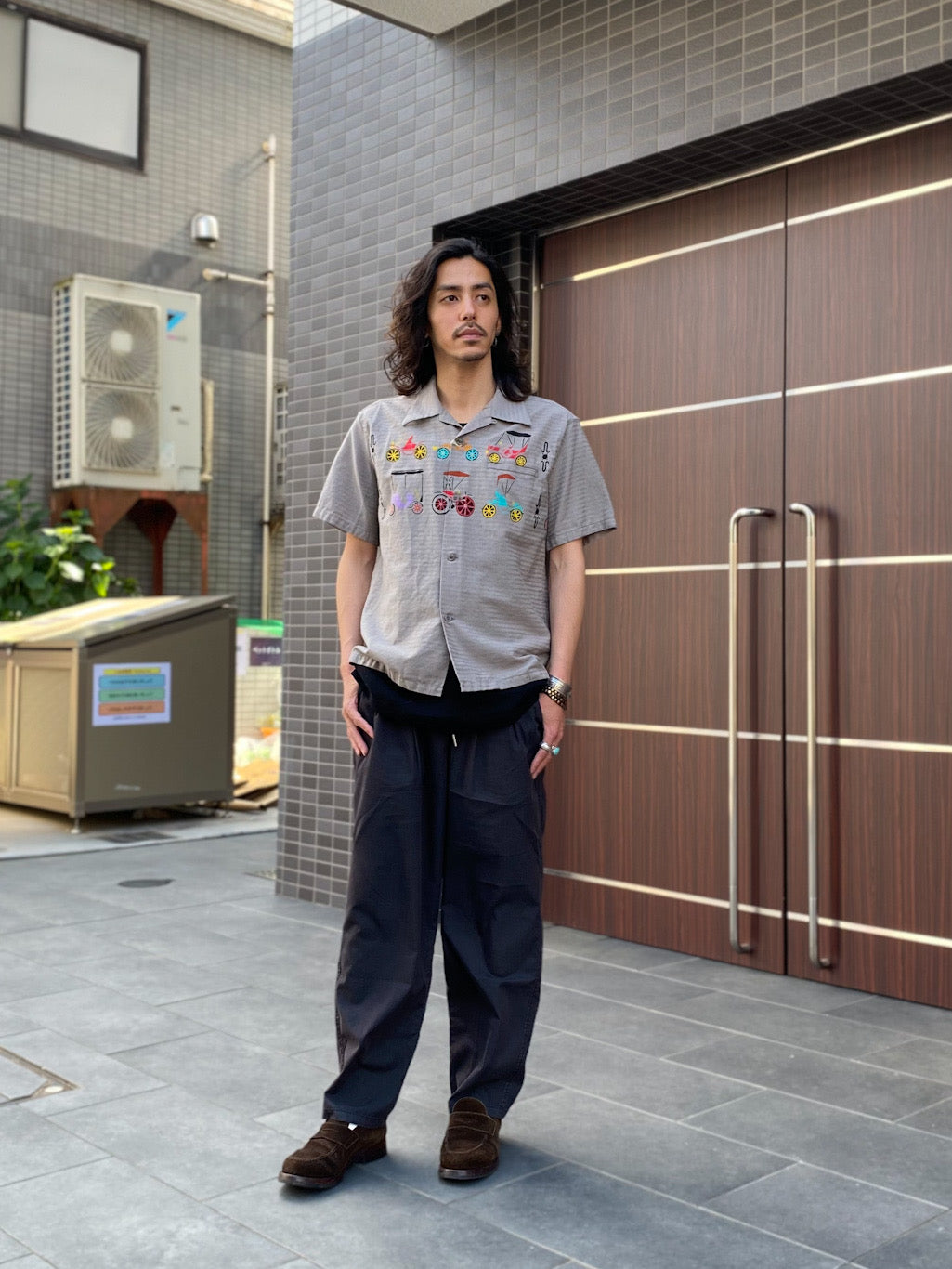 Dobby Cotton Open Shirt “CLASSIC CARS”