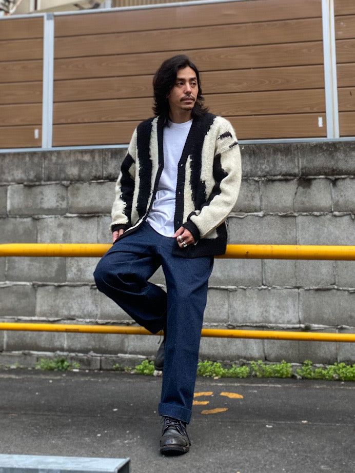 mohair mixed cardigan zebra