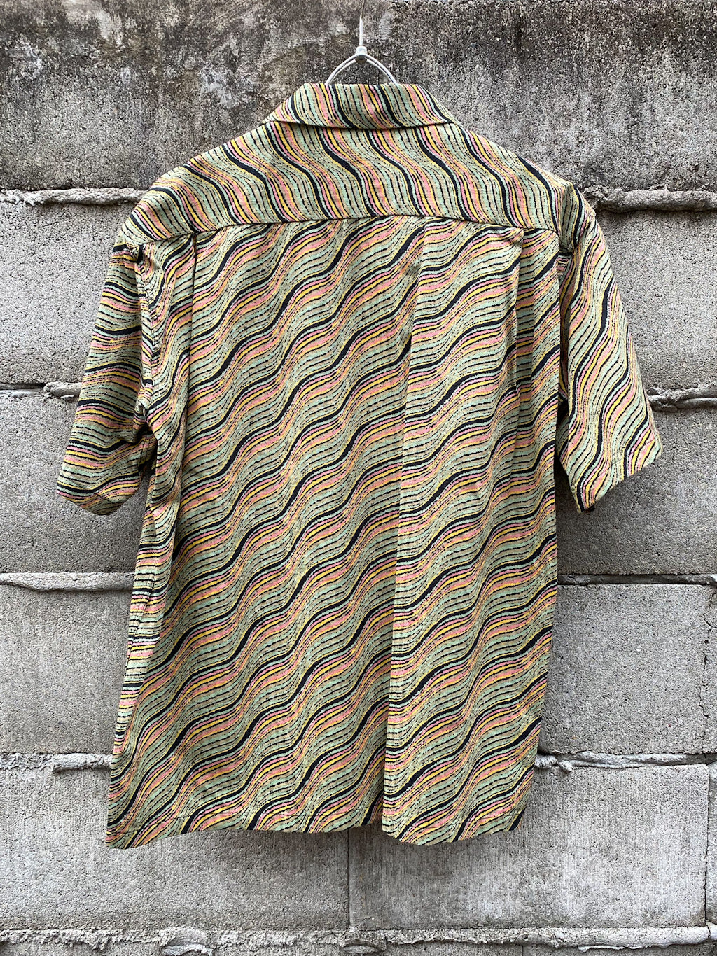 Dobby Cotton Open Shirt “WAVY STRIPES”