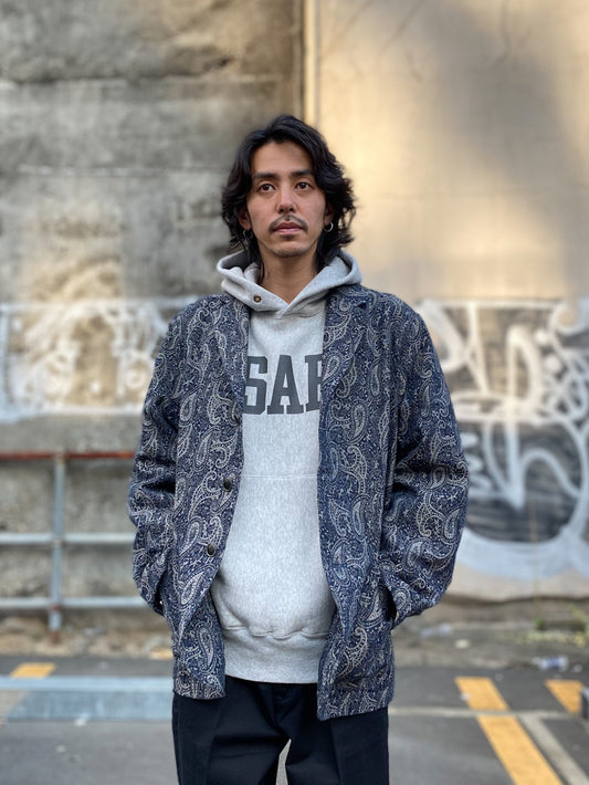 インディゴジャカードラペルドジャケット