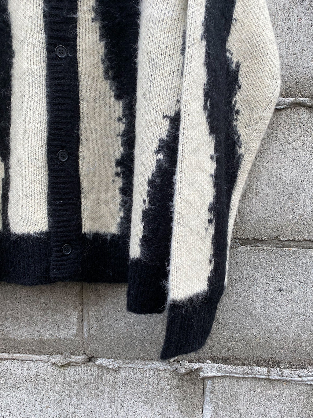 mohair mixed cardigan zebra