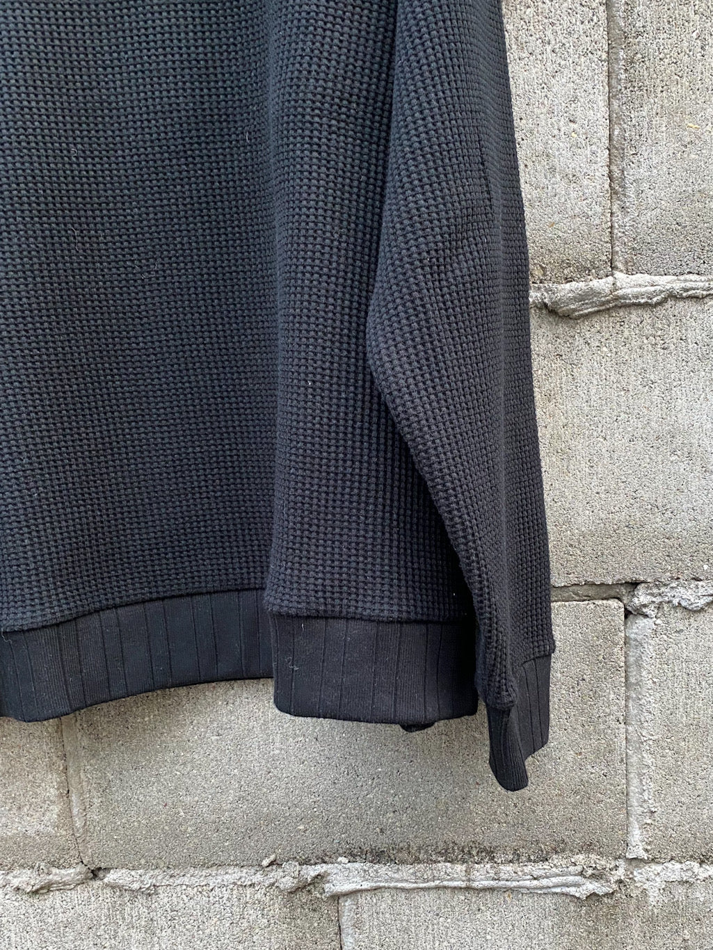 ビッグワッフル サドルショルダー モックネック XL ニットソー