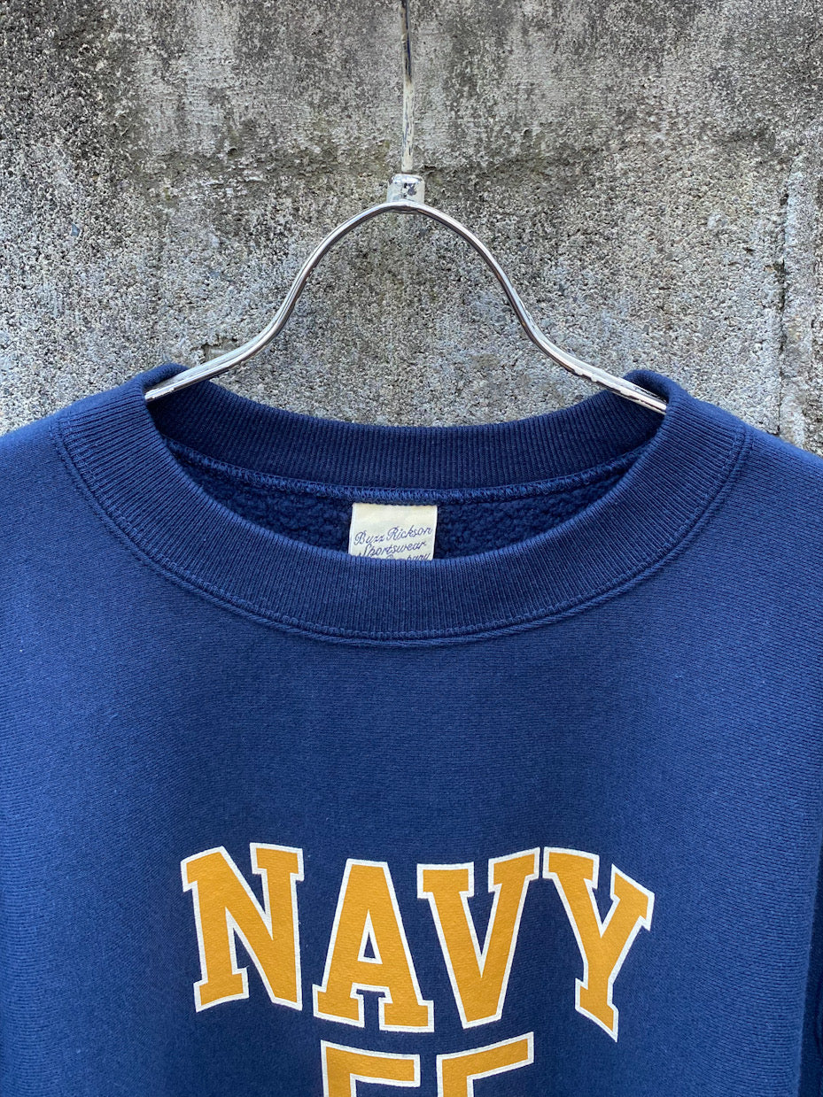 HORIZONTAL KNITTING SWEAT SHIRTS "NAVY FOOTBALL"