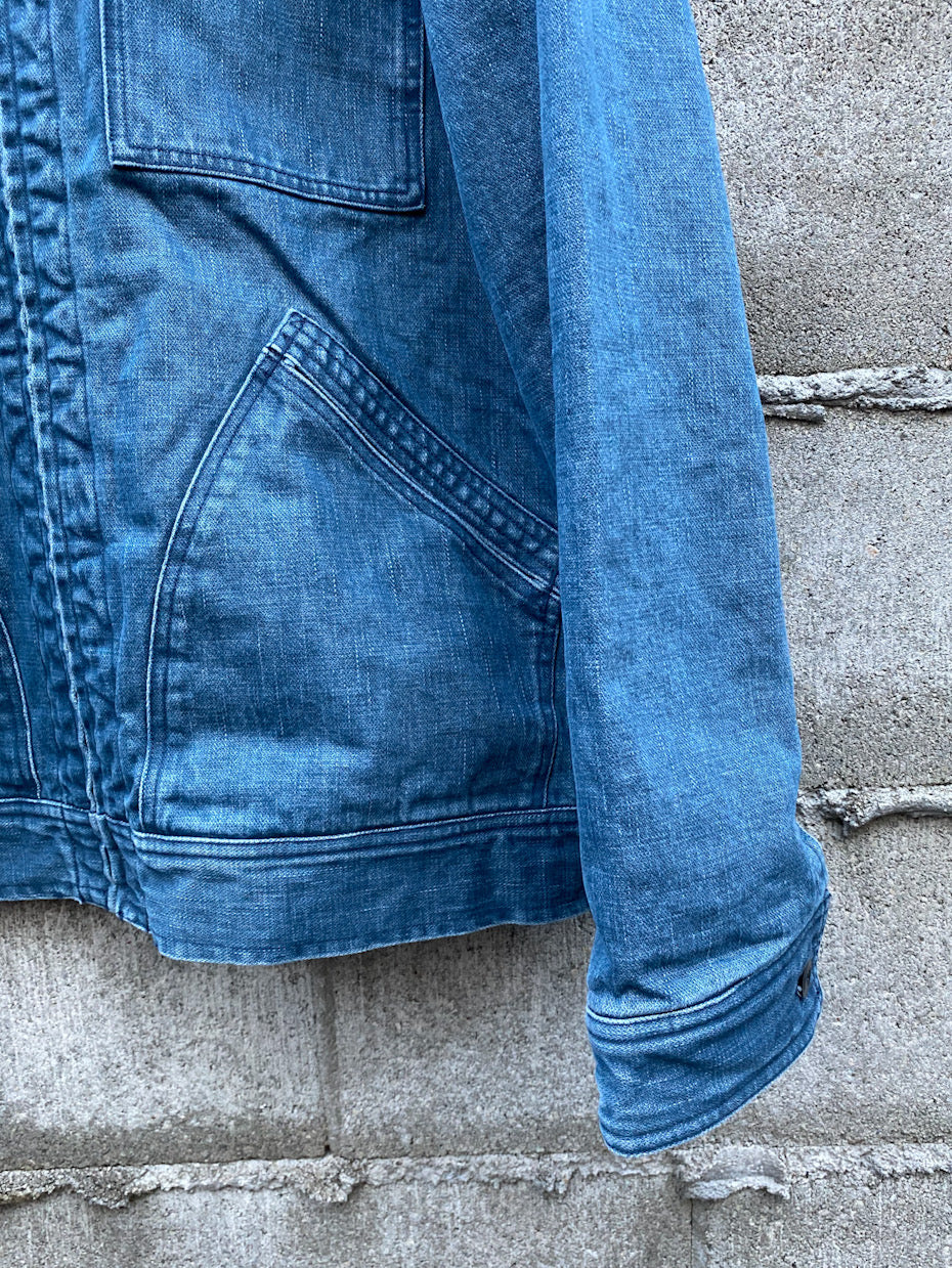 BROKEN DENIM PADDED WORK JACKET