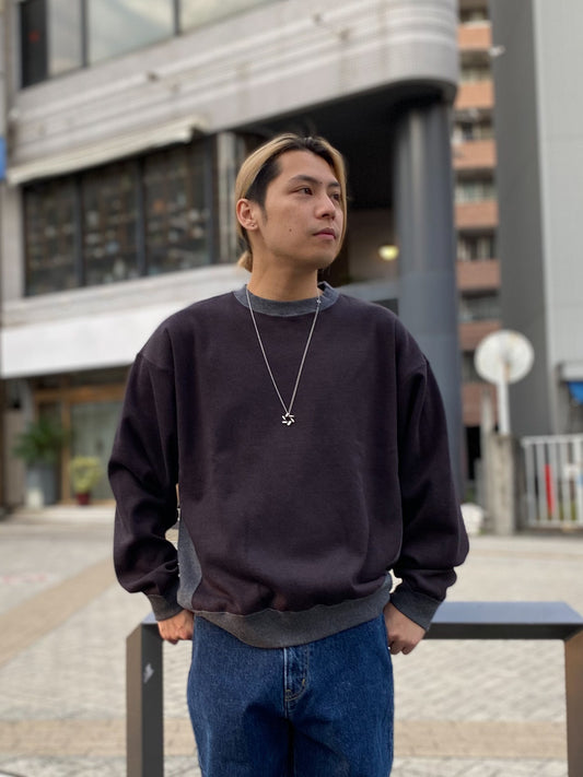 ボンバーヒート ツィード クルーネック スウェットライク