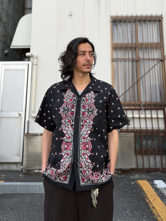 NATIVE AMERICAN BANDANA PRINT OPEN SHIRT