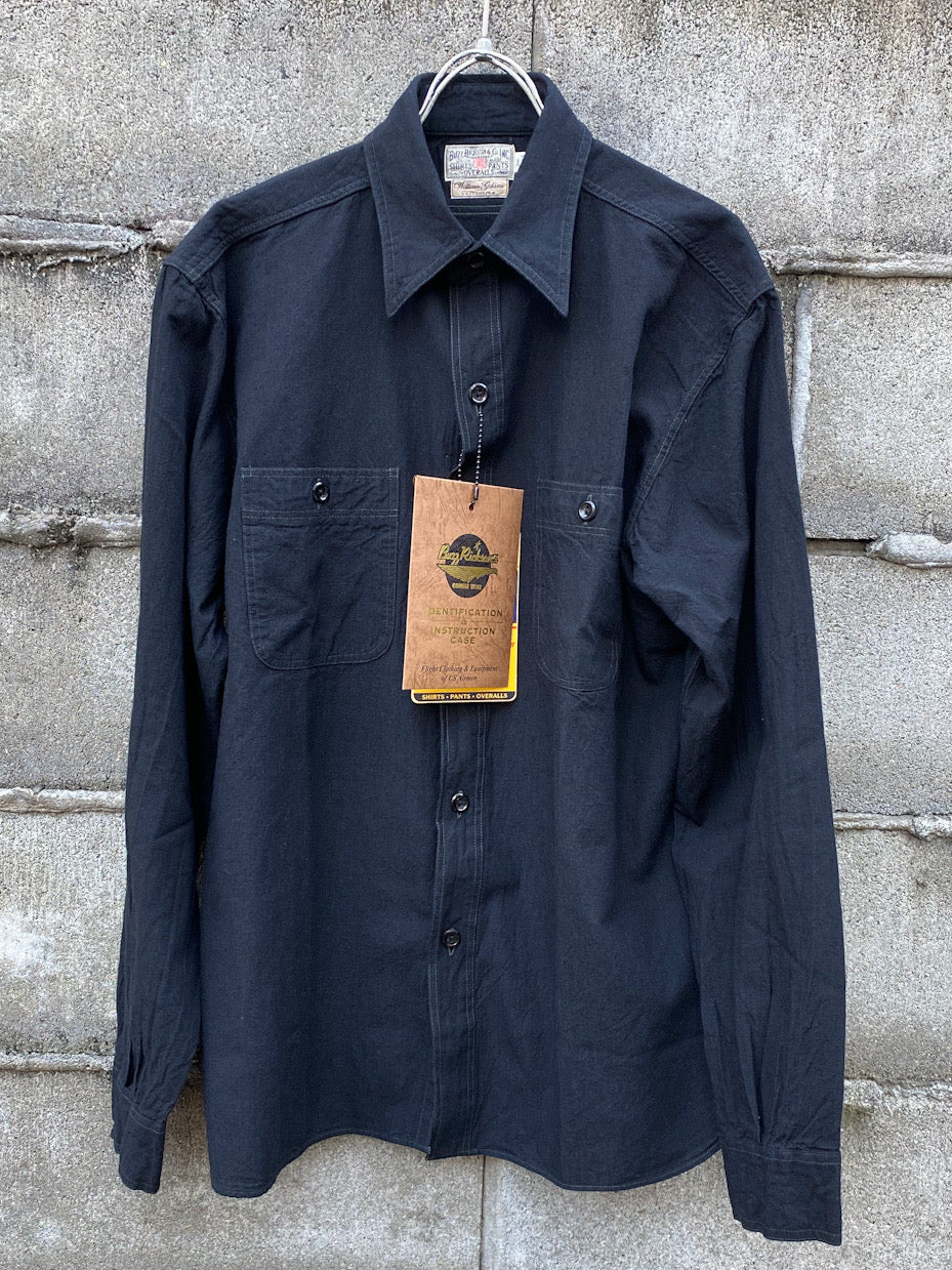 WILLIAM GIBSON COLLECTION  BLACK CHAMBRAY WORK SHIRTS