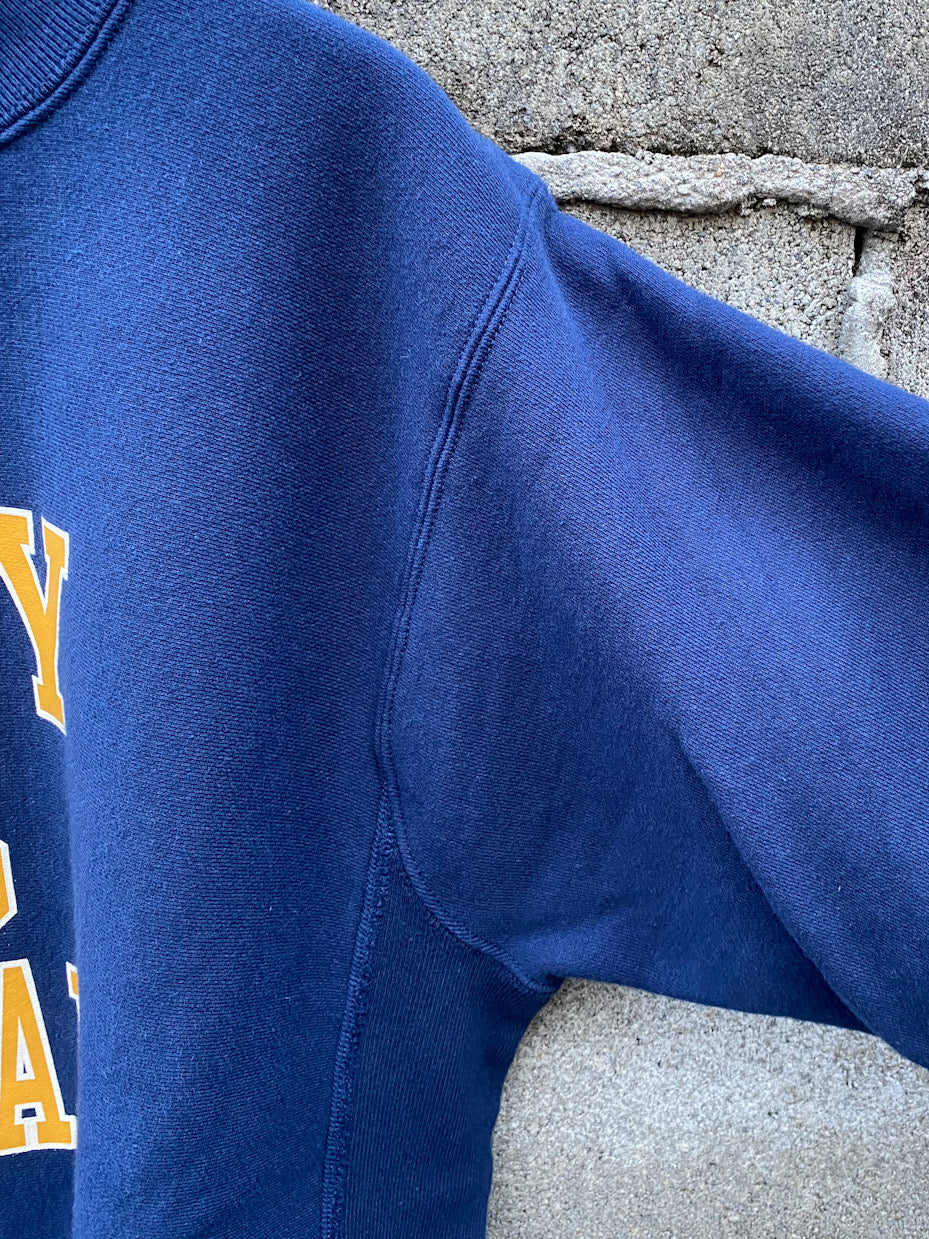 HORIZONTAL KNITTING SWEAT SHIRTS "NAVY FOOTBALL"