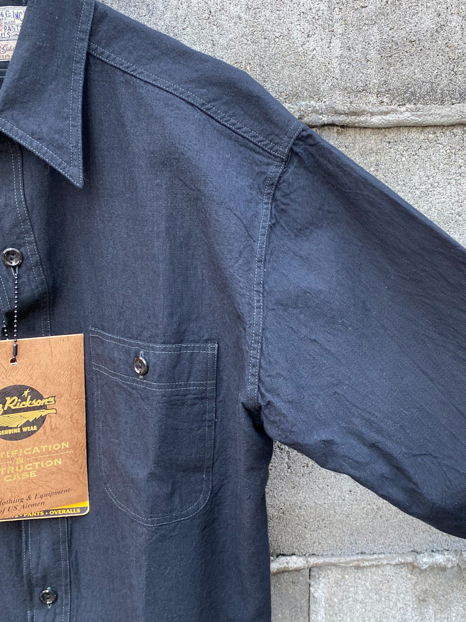 WILLIAM GIBSON COLLECTION  BLACK CHAMBRAY WORK SHIRTS