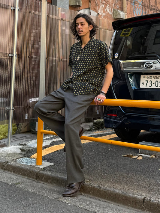 DOBBY COTTON OPEN SHIRT “BLUE MOUNTAIN”