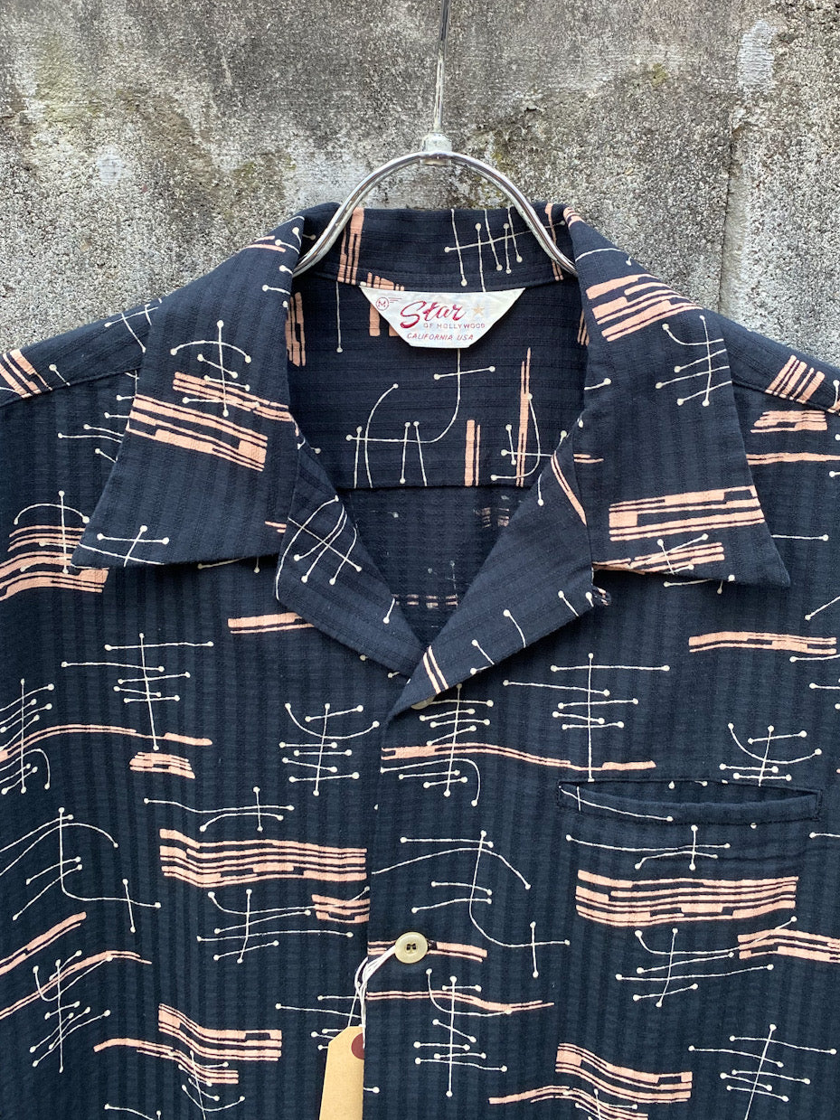 DOBBY COTTON S/S OPEN SHIRT "ATOMIC"