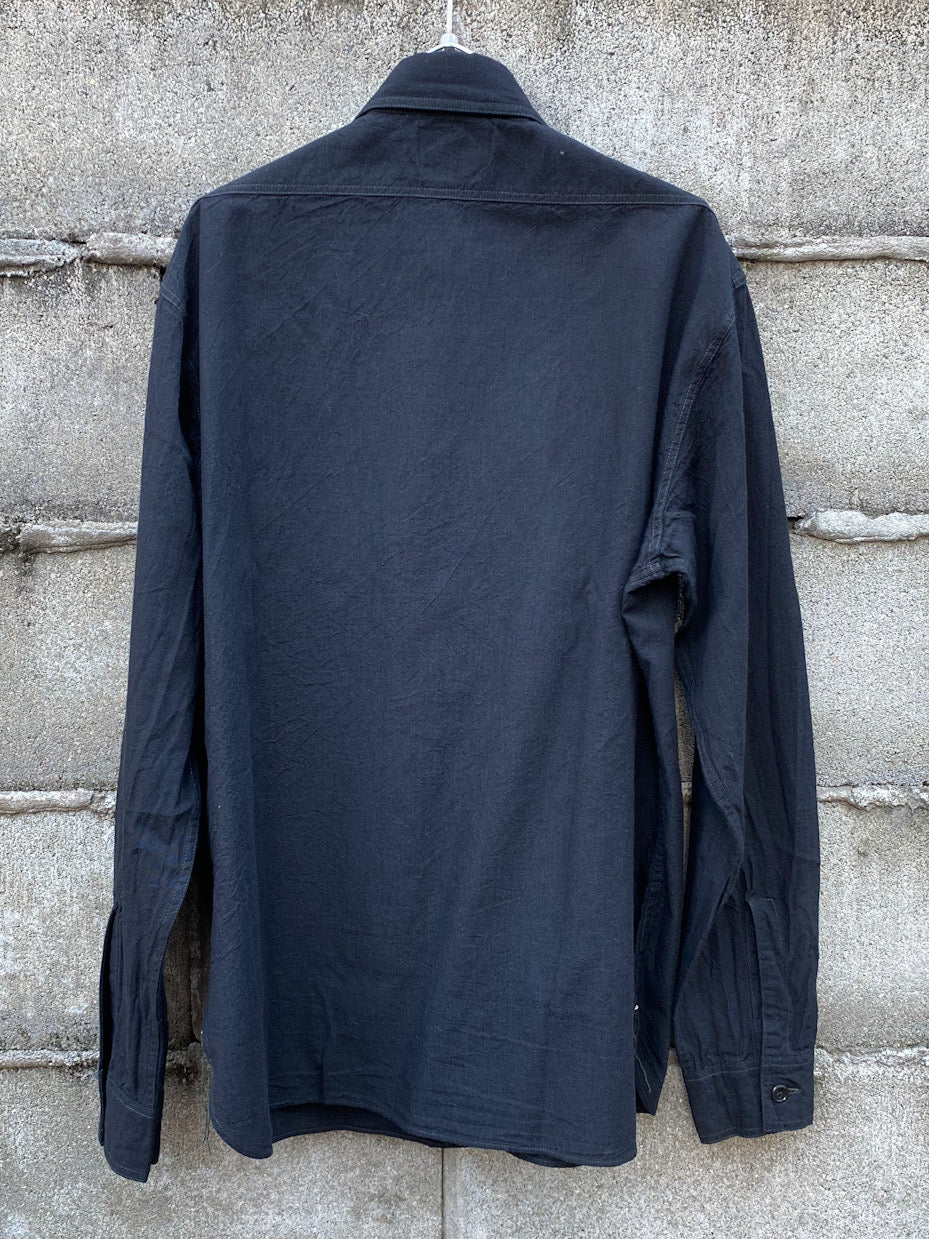 WILLIAM GIBSON COLLECTION  BLACK CHAMBRAY WORK SHIRTS