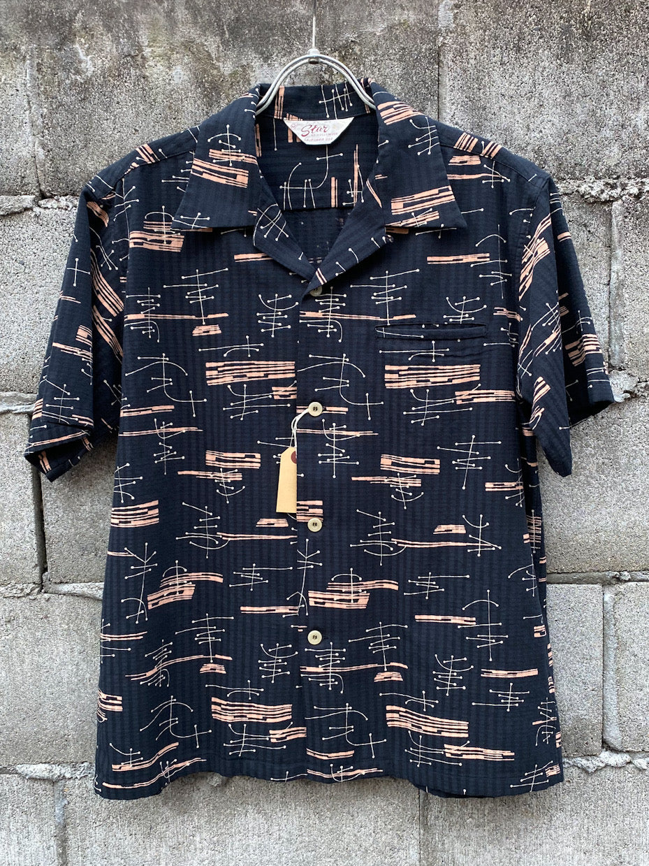 DOBBY COTTON S/S OPEN SHIRT "ATOMIC"