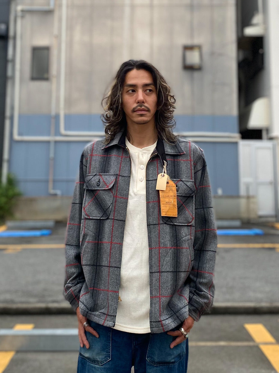 7.75oz. WOOL RED PANE ZIP SHIRT