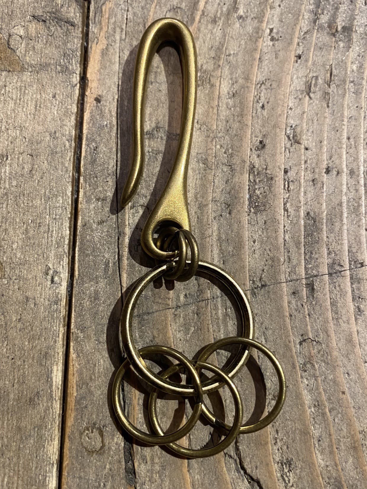 Antique Gold Key Ring アンティークゴールド 真鍮 キーホルダー フックタイプ