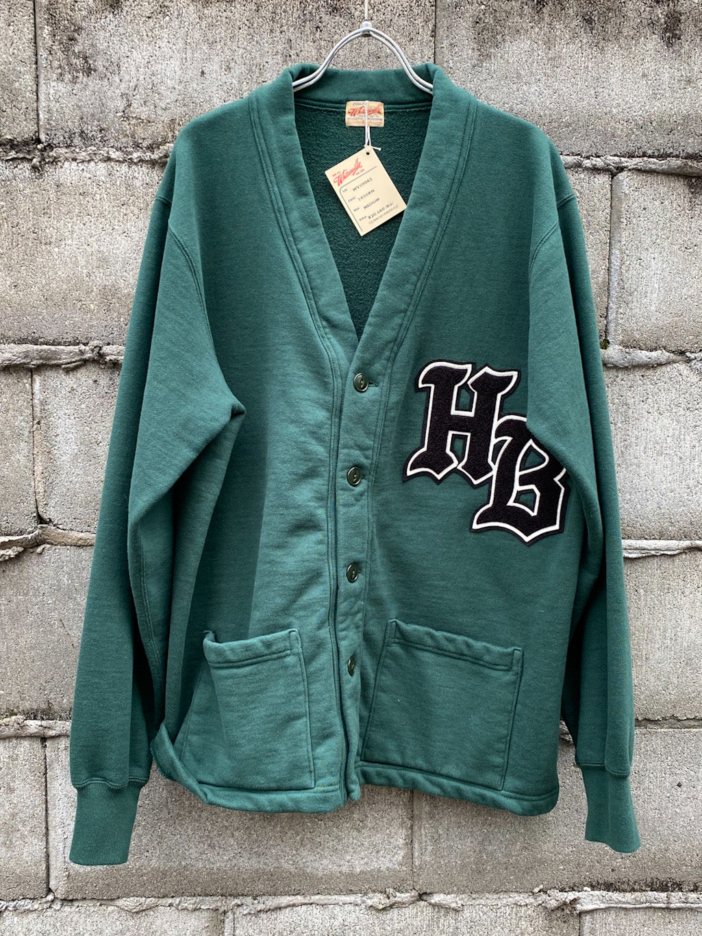 Sweat Button Front Cardigan W/PATCH