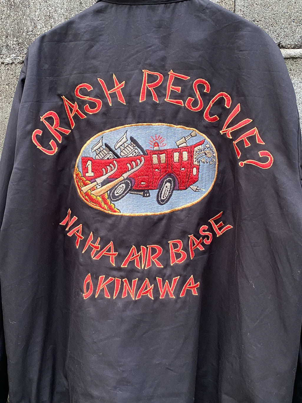 Late 1950s Style Cotton Okinawa Jumper “CRASH RESCUE ? NAHA AIRBASE OKINAWA”